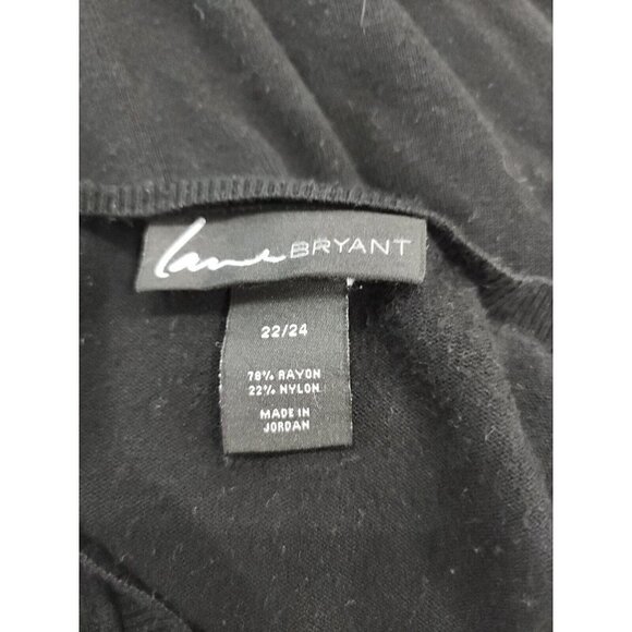 Lane Bryant Women's Sweater Size 22/24 3X Black V-Neck Long Sleeve  Top - Picture 7 of 8